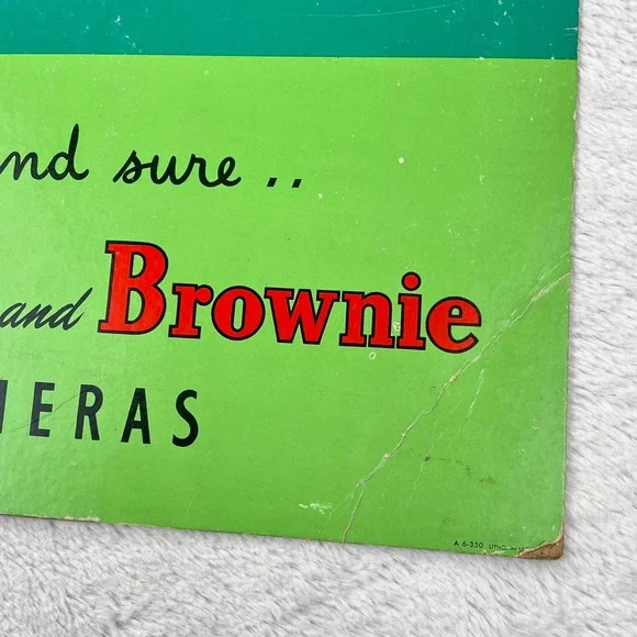 1950s‎ Kodak Brownie Camera Vintage 20 Advertising Sign Cardboard Easel